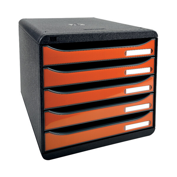 EXACOMPTA Schubladenbox BIG-BOX PLUS, 5 Schübe, mandarine