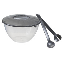 plast team Salatschüssel mit Salatbesteck, 7,0 Liter