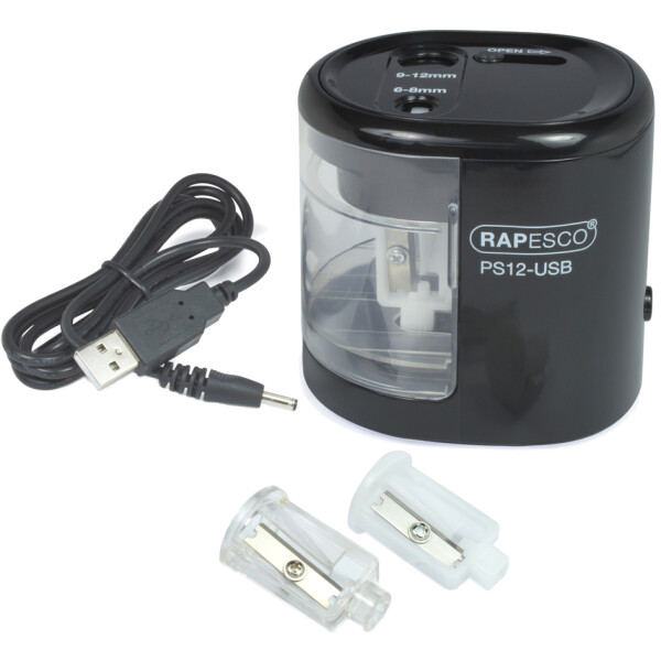 RAPESCO Elektrischer Doppel-Spitzer PS12-USB, rosa