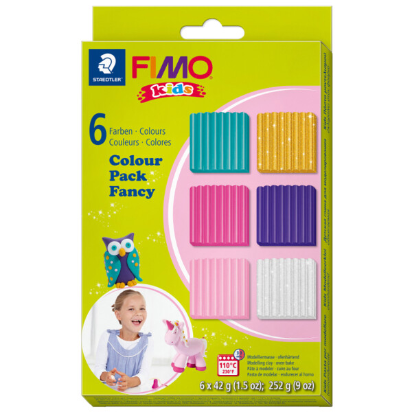FIMO kids Modelliermasse-Set Colour Pack "girlie", 6er Set