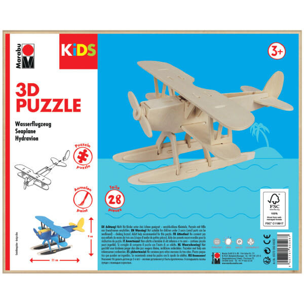 Marabu KiDS 3D Puzzle "Wasserflugzeug", 28 Teile