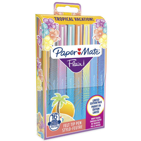 Paper:Mate Faserschreiber Flair TROPICAL VACATION, 16er Etui