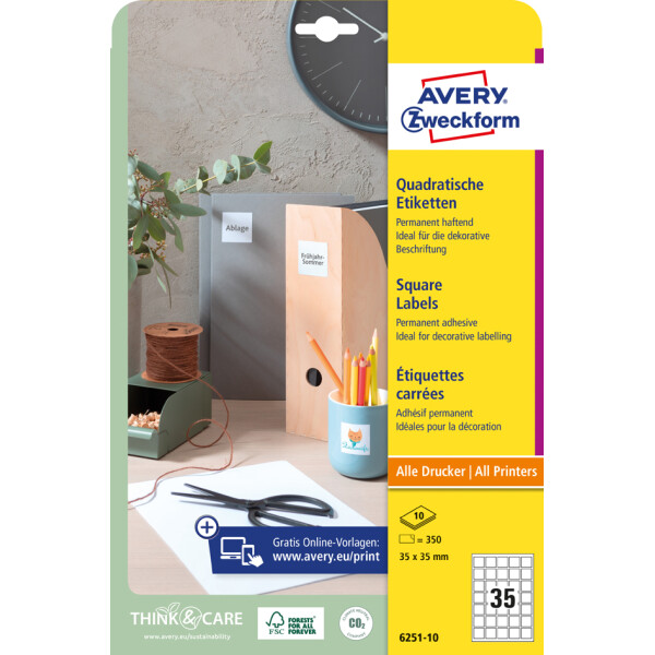 AVERY Zweckform QR Code Etiketten, 35 x 35 mm, quadratisch