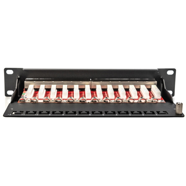 DIGITUS 10" Patch Panel Kat. 6A, geschirmt, 12-Port, 1HE
