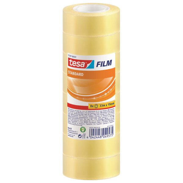 tesa Film standard, transparent, 19 mm x 10 m