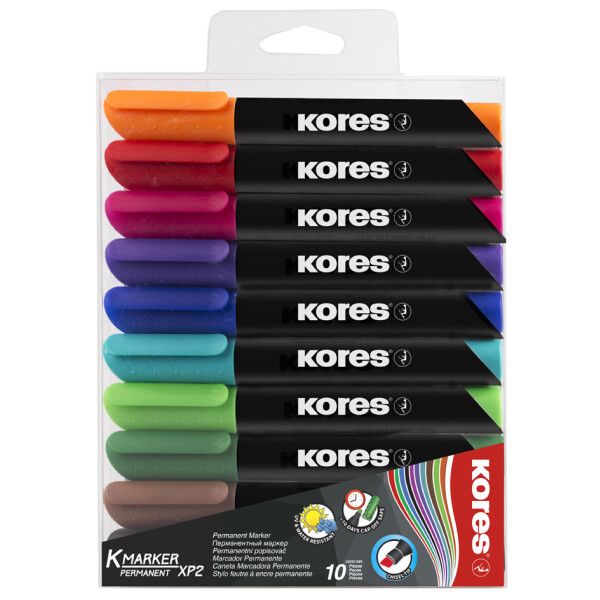 Kores Permanent-Marker "K MARKER", Keilspitze, 4er Etui