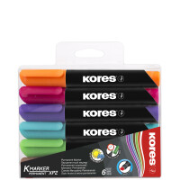 Kores Permanent-Marker "K MARKER", Keilspitze, 4er Etui