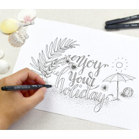 PentelArts Permanent Fineliner Pointliner, schwarz, 5er Set