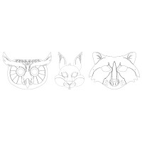 folia Kindermasken "Waldtiere", aus Pappe,...