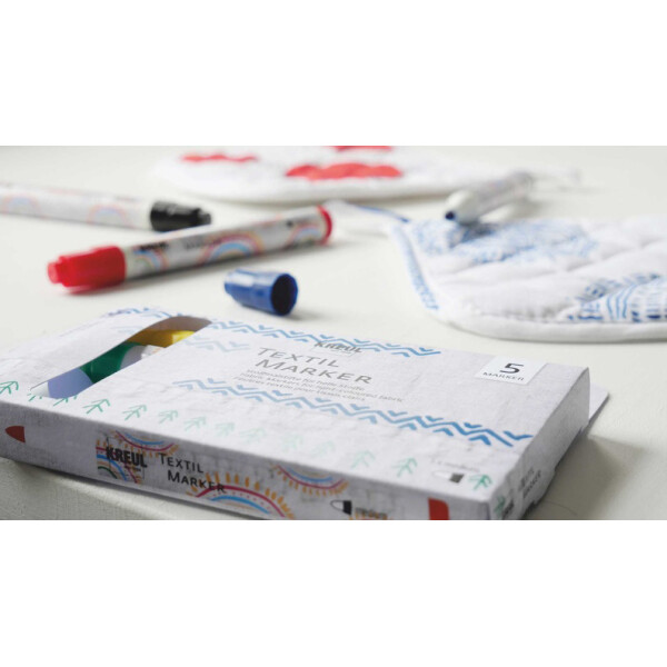 KREUL Textilmarker medium, 5er-Set