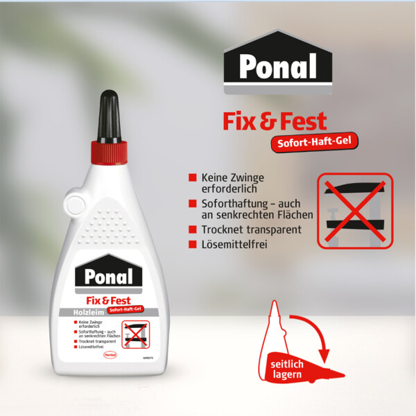 Ponal Holzleim Fix & Fest, lösemittelfrei, 100 g Flasche