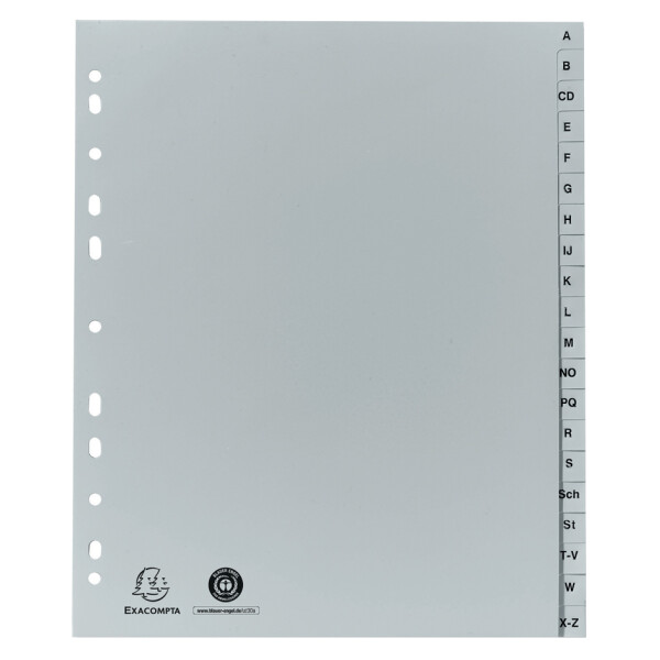 EXACOMPTA Kunststoff-Register, A-Z, DIN A4+, 20-teilig