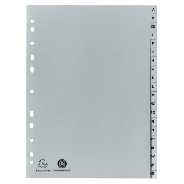 EXACOMPTA Kunststoff-Register, A-Z, DIN A4+, 20-teilig