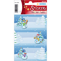 HERMA Weihnachts-Sticker DECOR "Sterne & Tanne", beglimmert