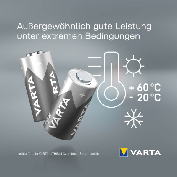 VARTA Foto-Batterie "LITHIUM", CR123A, 3,0 Volt, 2er Blister