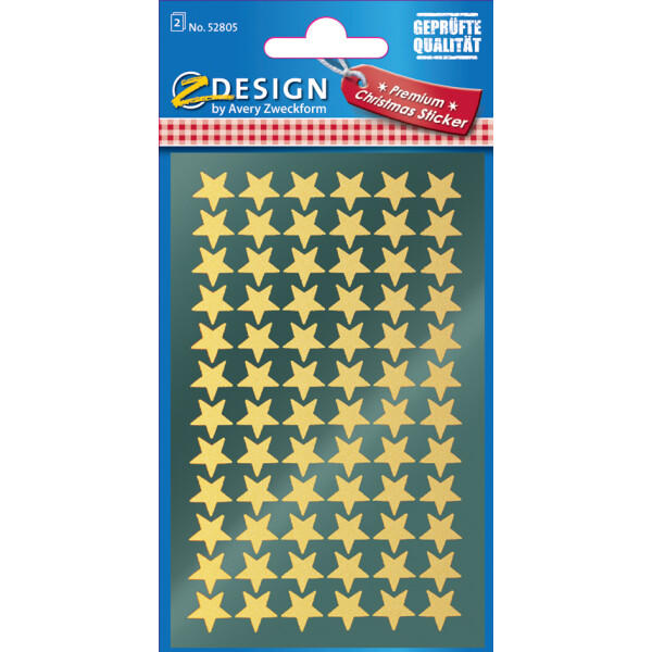 AVERY Zweckform ZDesign Weihnachts-Sticker "Sterne", gold