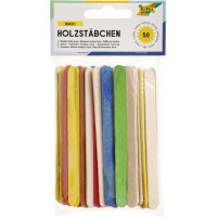 folia Holzstäbchen, Länge: 114 mm, farbig sortiert