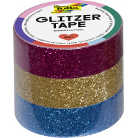 folia Deko-Klebeband Glitzer-Tape, weiß grau schwarz