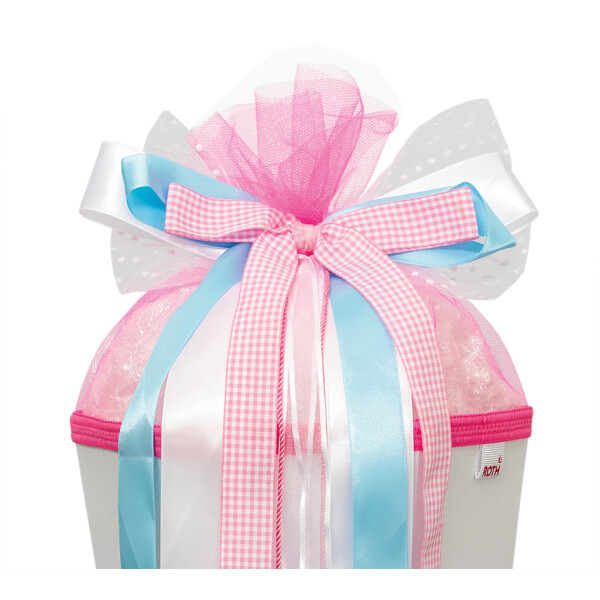 ROTH Schultütenschleife "Pink Dots", hellblau pink weiß