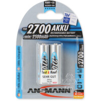 ANSMANN NiMH Akku Premium, Mignon AA, 2.700 mAh, 4er-Blister