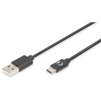 DIGITUS USB 2.0 Anschlusskabel, USB-C - USB-A, 1,8 m
