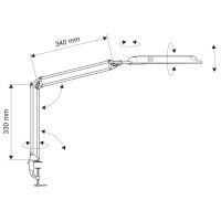 MAUL LED-Tischleuchte MAULatlantic, mit Klemmfuß,...