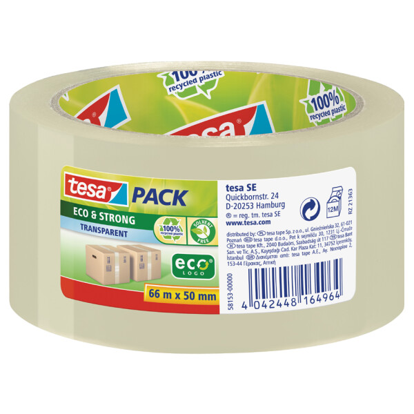 tesapack Verpackungsklebeband Eco & Strong, 50 mm x 66 m