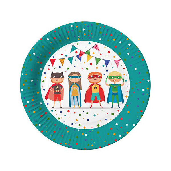 PAPSTAR Papp-Teller "Superhero", rund, 230 mm