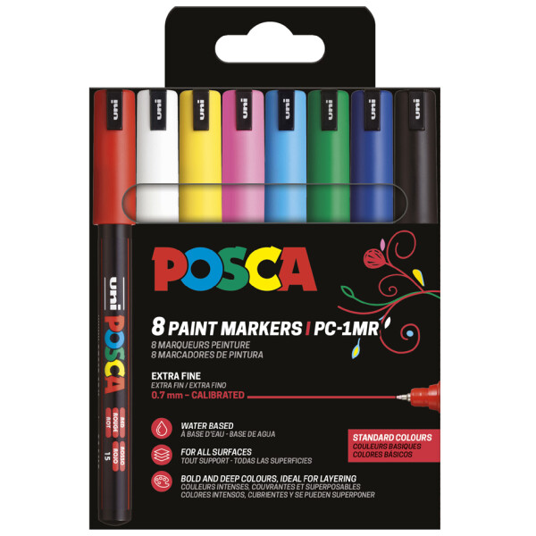 POSCA Pigmentmarker PC-1MR, 16er Box, farbig sortiert