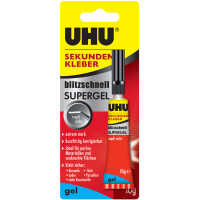 UHU Sekundenkleber SUPERGEL, lösemittelhaltig, 3 g Tube