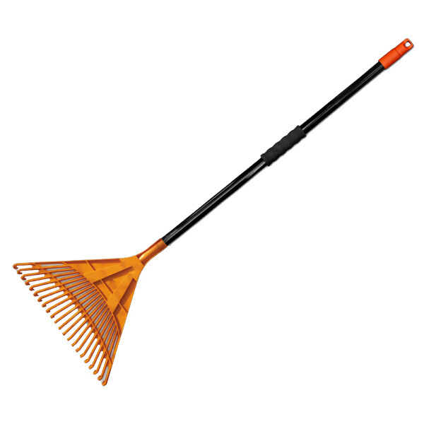 Bradas Fächerrechen mit Metallstiel, 22 Zinken