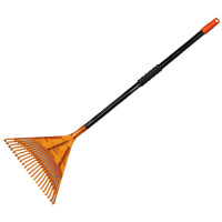 Bradas Fächerrechen mit Metallstiel, 22 Zinken