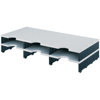 styro Aufbaueinheit styrodoc trio, 6 Fächer, blau grau
