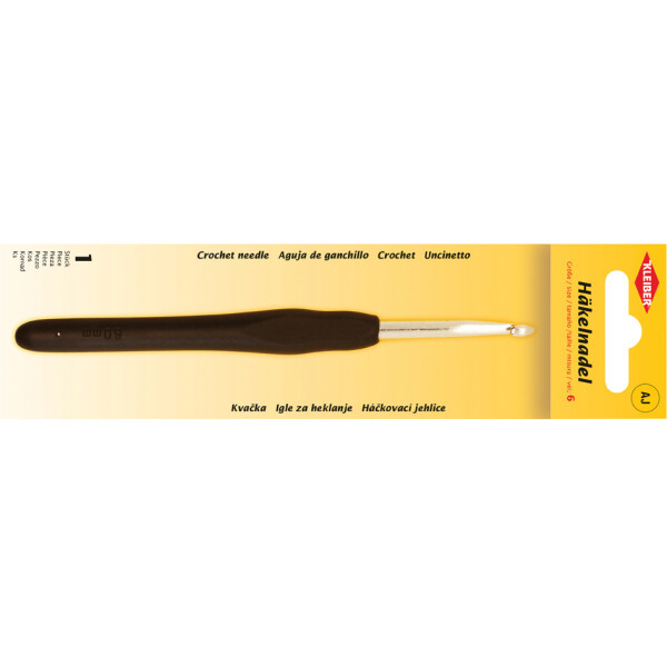 KLEIBER Häkelnadel, Größe 6, Kunststoffgriff, schwarz