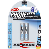 ANSMANN NiMH maxE DECT blue, Micro AAA, 800 mAh, 2er Blister