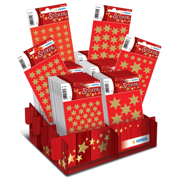 HERMA Weihnachts-Sticker DECOR "Sterne gold", im Display