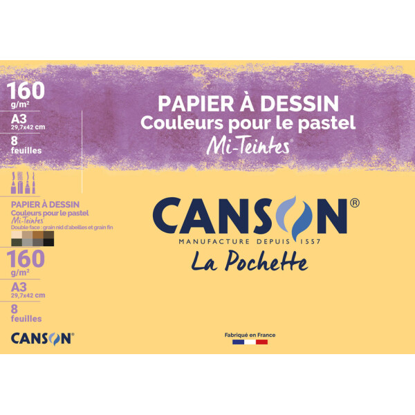 CANSON Zeichenpapier Mi-Teintes, DIN A3, schwarz