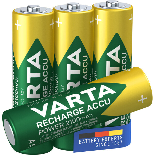 VARTA NiMH Akku "RECHARGE ACCU Power", Mignon (AA), 2100 mAh