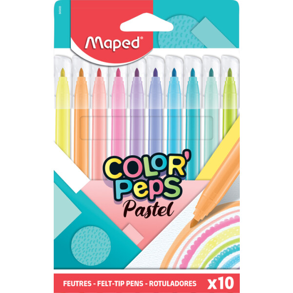 Maped Fasermaler COLORPEPS Pastel, 10er Kartonetui
