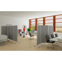 PAPERFLOW Mobiles Trennwandsystem, 2er Set, Farbe: alu-grau