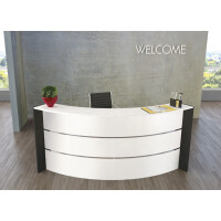 kerkmann Bogentheke BARI, (B)2.550 x (T)1.200 mm, weiß