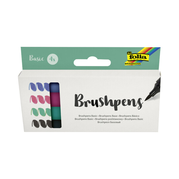 folia Pinselstift Brush Pens "Basic", 4er Set