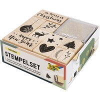 folia Motivstempel-Set "Christmas", aus Holz,...
