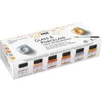 KREUL Glass & Porcelain Classic, Metallicfarben 6er-Set