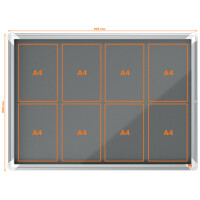 nobo Schaukasten Premium Plus, Filz-Rückwand, 8 x...