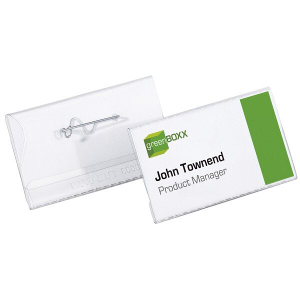 DURABLE Namensschild, mit Wellennadel, 75 x 40 mm