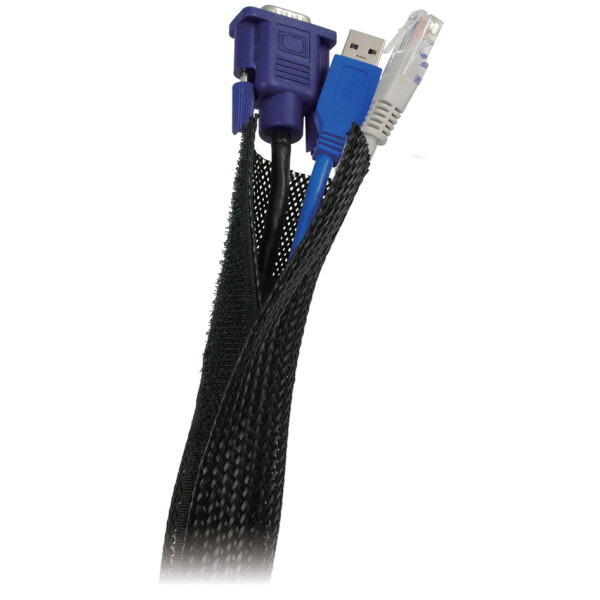 LogiLink Kabelbündler, Gewebeschlauch, schwarz, 1,80 m