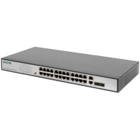 DIGITUS 19" Fast Ethernet PoE Switch, 24-Port,...