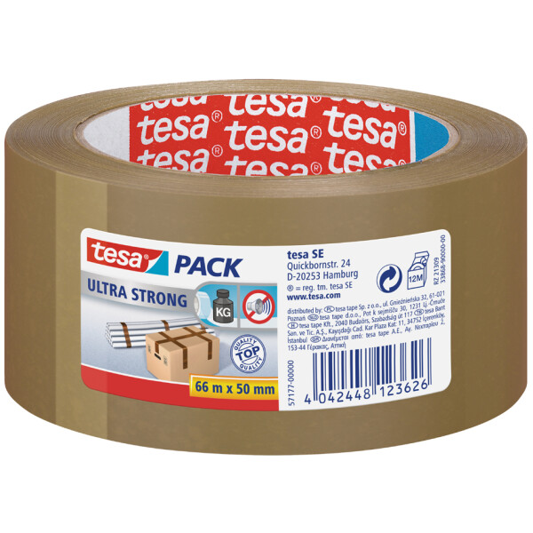 tesapack Verpackungsklebeband ULTRA STRONG, 50 mm x 66 m