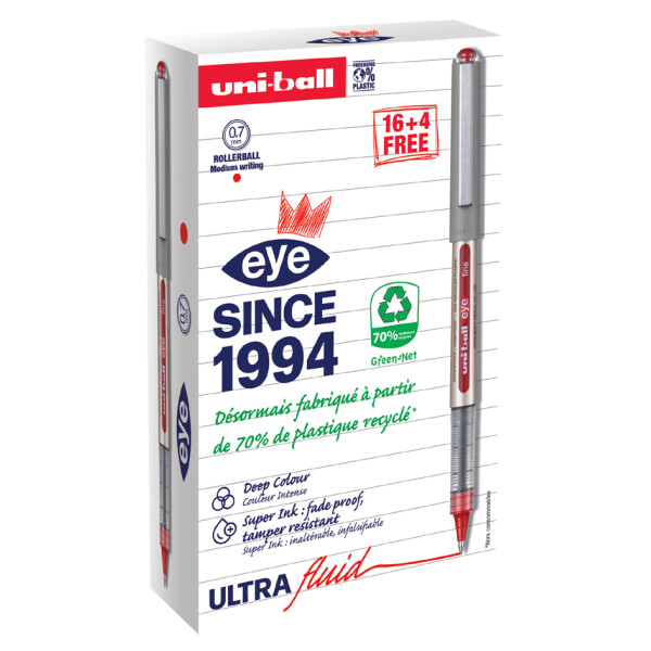 uni-ball Tintenroller eye fine UB157E, VALUE PACK, blau